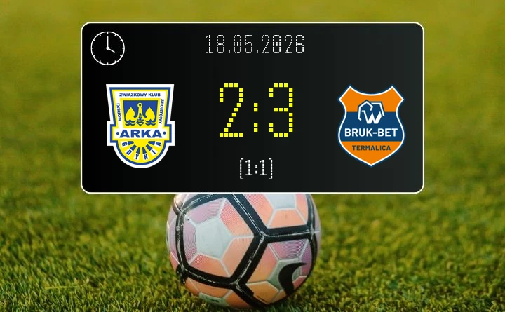[PIŁKA NOŻNA] Arka Gdynia – Bruk-Bet Termalica Nieciecza 2:3 w PKO BP Ekstraklasie – gol w doliczonym czasie gry przesądził o spadku
