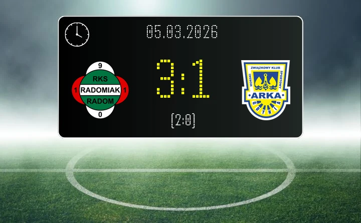 [PIŁKA NOŻNA] Radomiak Radom – Arka Gdynia 3:1 – PKO BP Ekstraklasa