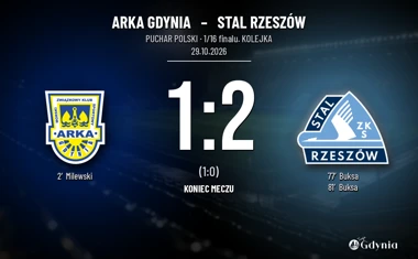 [PIŁKA NOŻNA] Arka Gdynia – Stal Rzeszów 1:2. Buksa odwrócił losy meczu w Pucharze Polski