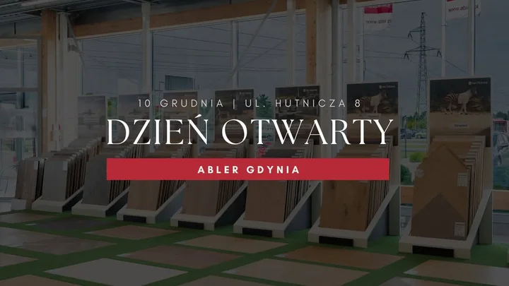 Grafika promocyjna wydarzenia Dzień Otwarty Abler Gdynia — prezentacje branżowe, porady i inspiracje