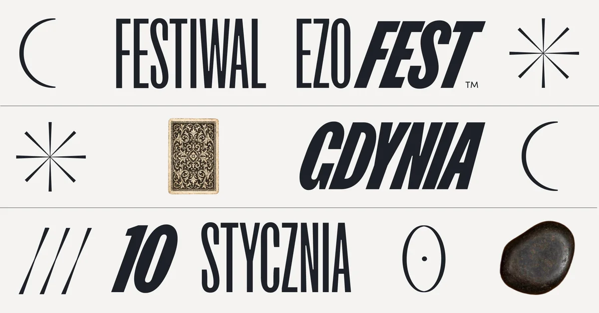 Grafika promocyjna wydarzenia EzoFest w Gdyni: ezoteryka i rozwój