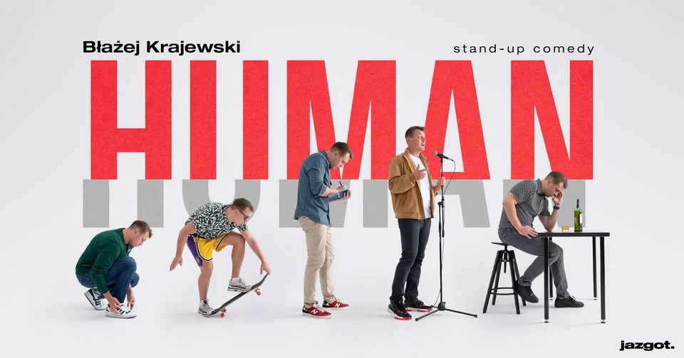 Grafika promocyjna wydarzenia Gdynia – Stand-up Błażej Krajewski „Human”
