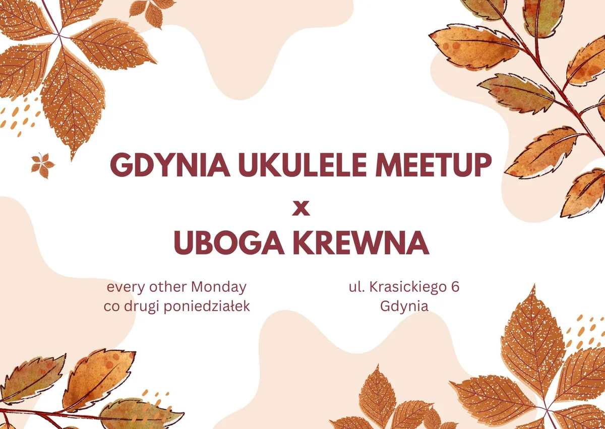 Grafika promocyjna wydarzenia Gdynia Ukulele Meetup: wspólne granie