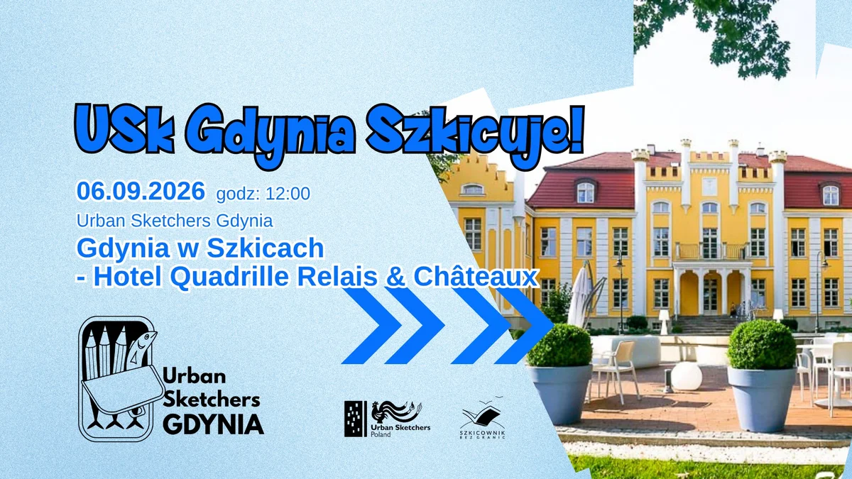 Grafika promocyjna wydarzenia Gdynia w szkicach – Gdynia z nutą elegancji w Quadrille