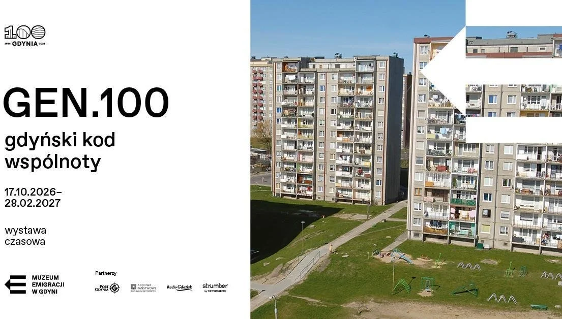 Grafika promocyjna wydarzenia GEN.100 – gdyński kod wspólnoty