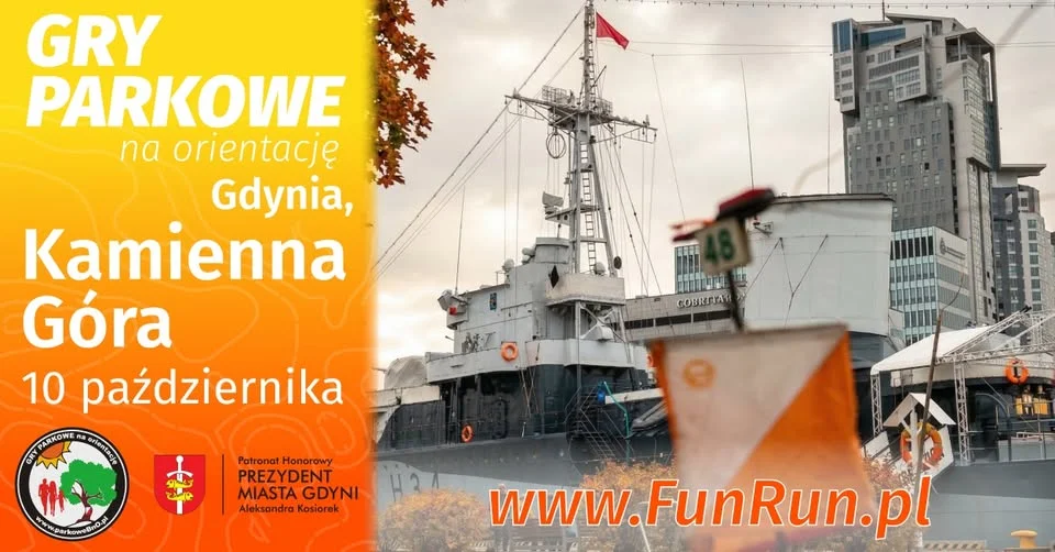 Grafika promocyjna wydarzenia Gry Parkowe na Orientację Gdynia Kamienna Góra