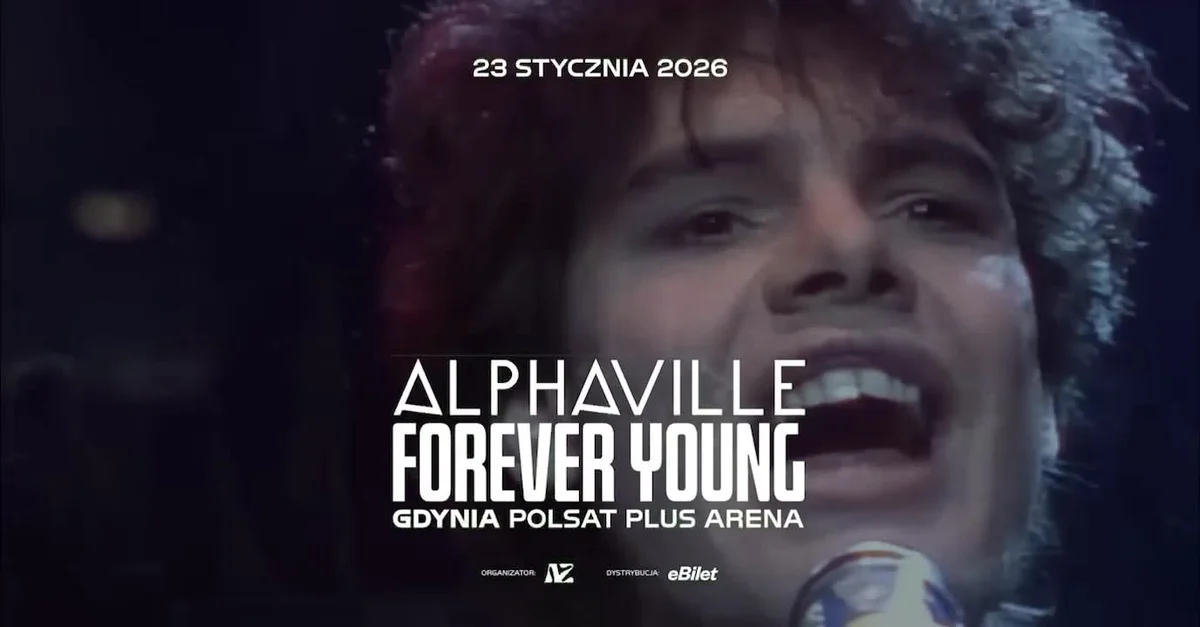 Grafika promocyjna wydarzenia Koncert Alphaville w Gdyni — Forever Young przy 40-leciu zespołu