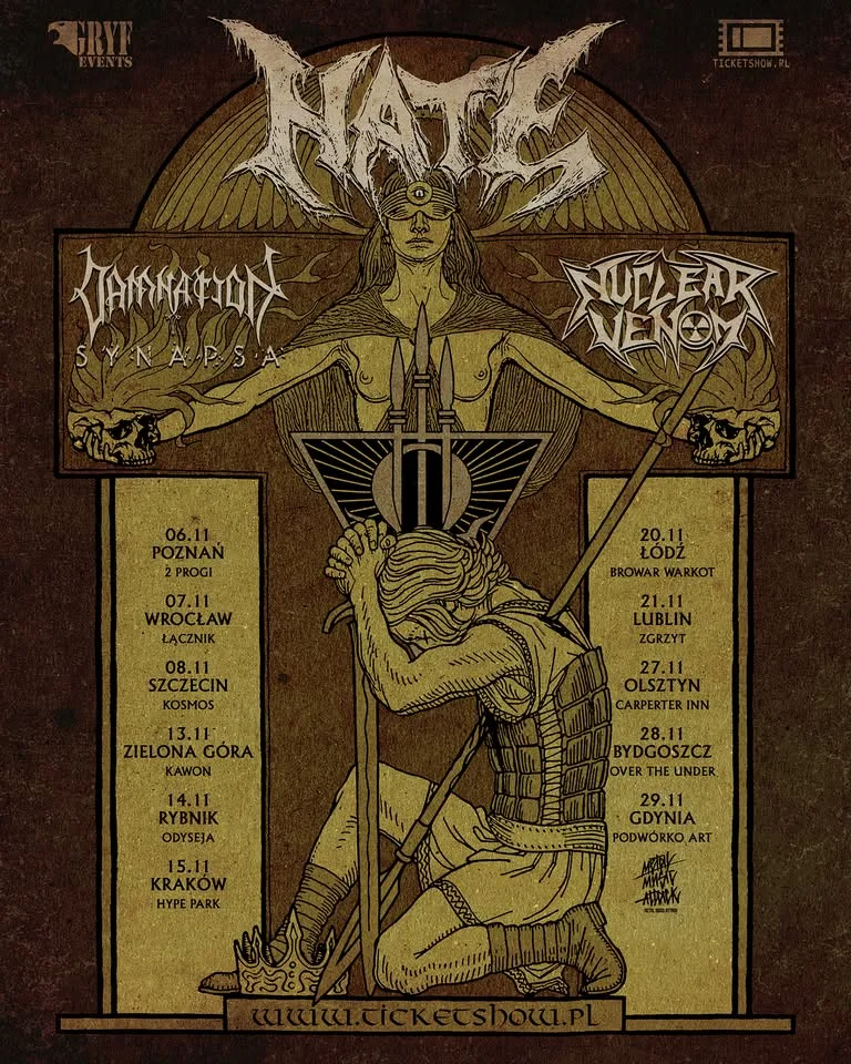 Grafika promocyjna wydarzenia Koncert Hate / Damnation / Synapsa / Nuclear Venom w Gdyni