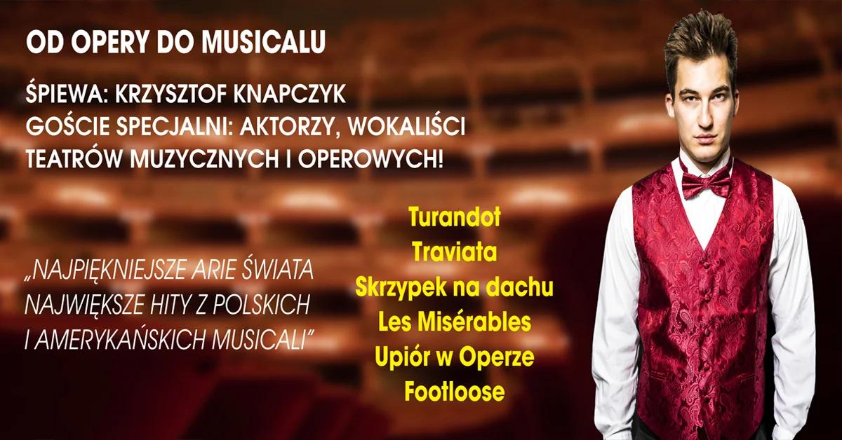 Grafika promocyjna wydarzenia Koncert łączący operę z musicalem w Gdyni