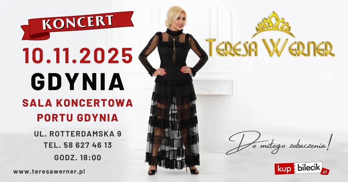 Grafika promocyjna wydarzenia Koncert Teresy Werner w Sali Koncertowej Portu Gdynia