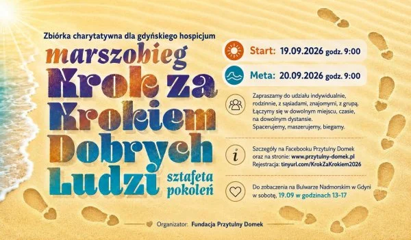 Grafika promocyjna wydarzenia Krok za Krokiem – razem dla hospicjum