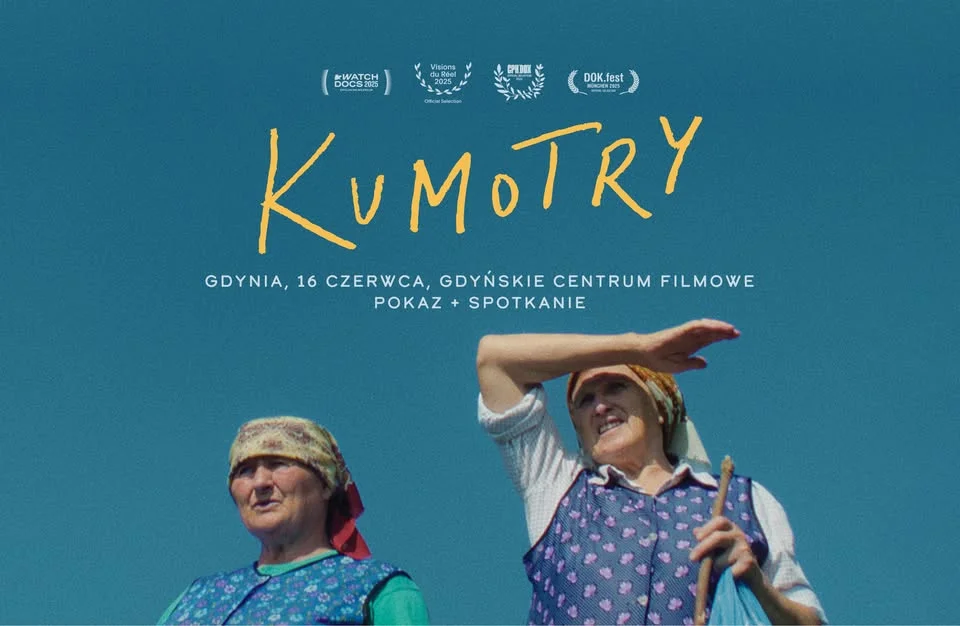 Grafika promocyjna wydarzenia KUMOTRY w Gdyni – pokaz filmu i spotkanie z reżyserką
