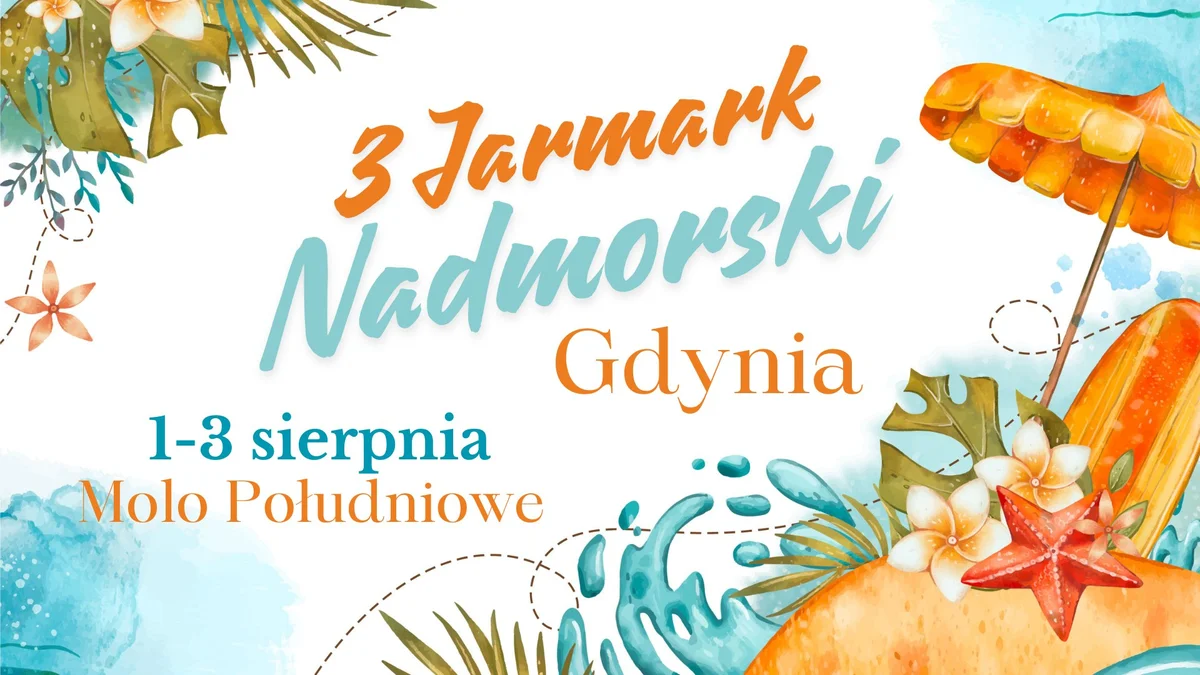 Grafika promocyjna wydarzenia Letni jarmark na Molo Południowym w Gdyni