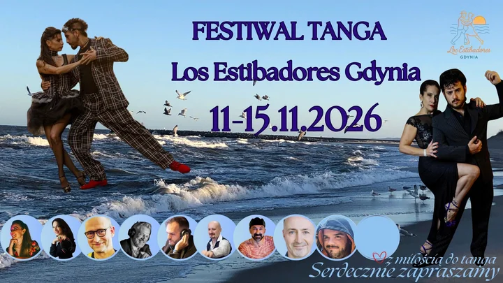 Grafika promocyjna wydarzenia Los Estibadores Gdynia FESTIWAL – Festiwal Tanga i Dni Kultury Argentyny w Gdyni