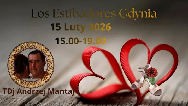 Grafika promocyjna wydarzenia Los Estibadores Gdynia — walentynkowa milonga nad morzem