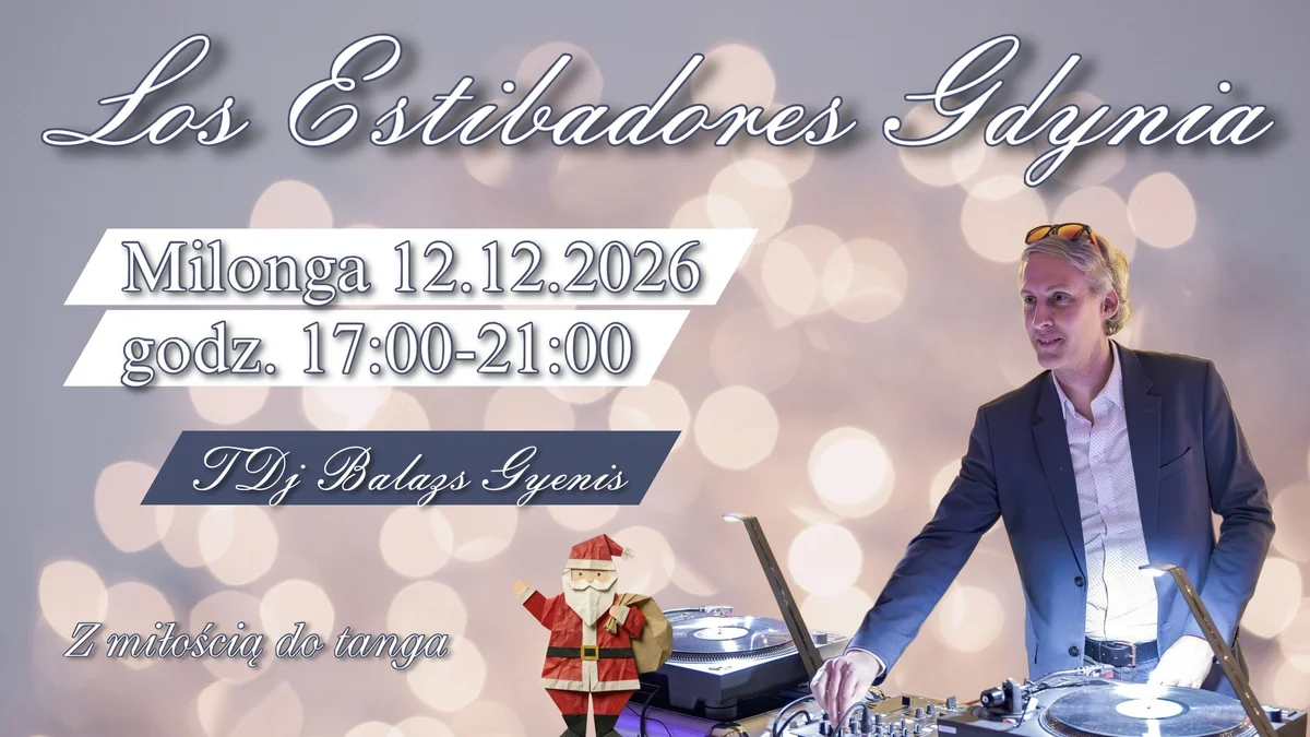 Grafika promocyjna wydarzenia Milonga Los Estibadores Gdynia – wieczór tanga