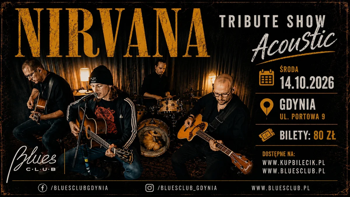 Grafika promocyjna wydarzenia NIRVANA TRIBUTE SHOW Acoustic w Gdyni