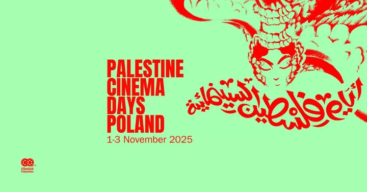 Grafika promocyjna wydarzenia Palestine Cinema Days Gdynia – Dni Kina Palestyńskiego w Muzeum Emigracji