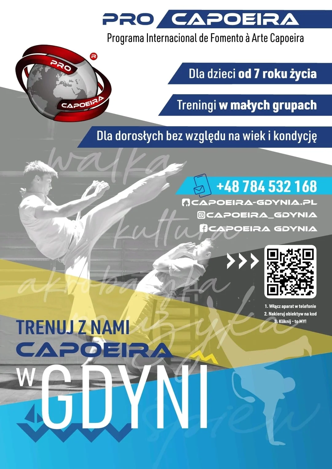 Grafika promocyjna wydarzenia Regularne zajęcia capoeiry w Gdyni