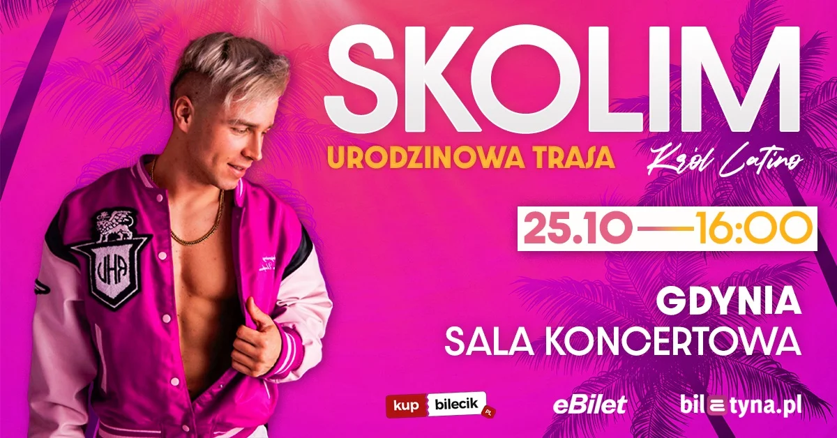 Grafika promocyjna wydarzenia SKOLIM w Gdyni: koncert urodzinowy