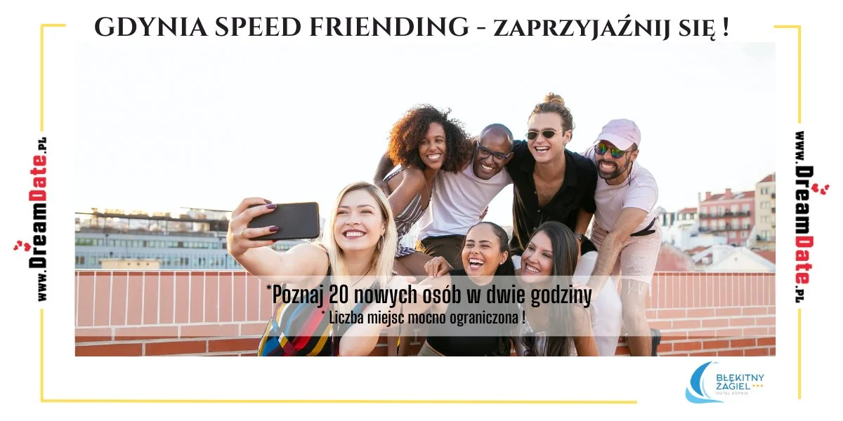 Grafika promocyjna wydarzenia Spotkanie integracyjne z metodą Speed Friending w Gdyni