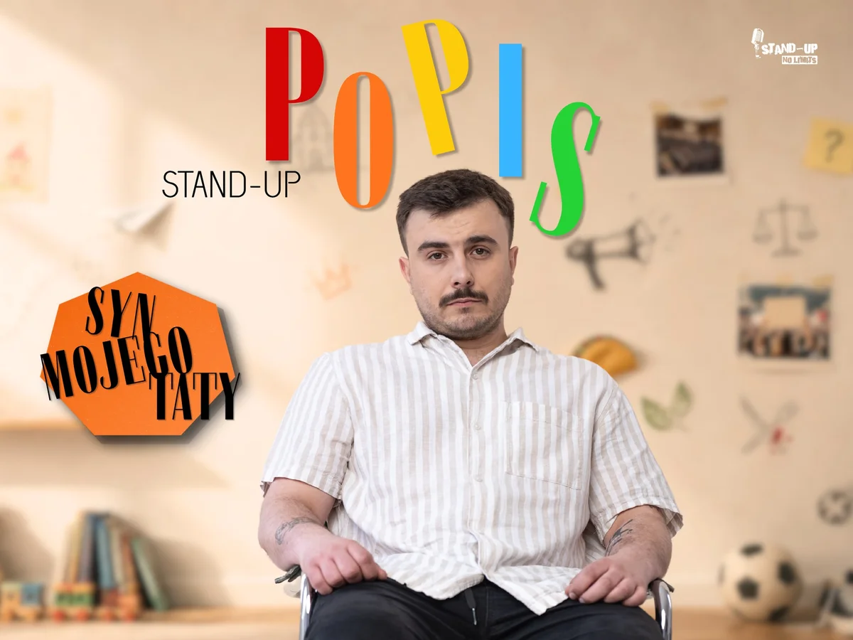 Grafika promocyjna wydarzenia SynMojegoTaty – stand-up w Gdyni