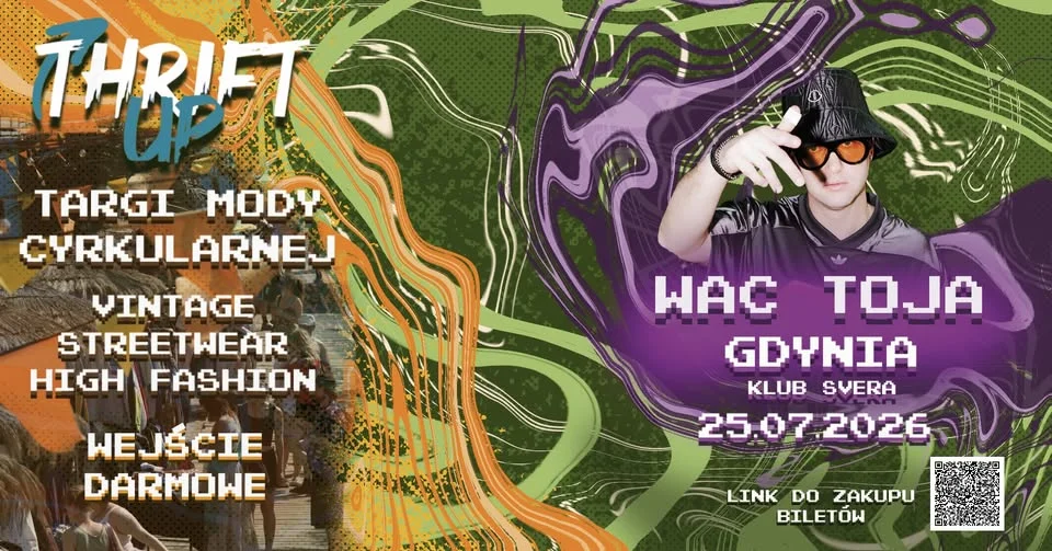 Grafika promocyjna wydarzenia Thrift Up x Svera – targi mody