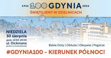Grafika promocyjna wydarzenia ENEJ na północy Gdyni. Wielkie święto już w niedzielę