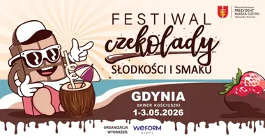Grafika promocyjna wydarzenia MAJÓWKA NA FALI — CZEKO FEST: Festiwal Czekolady, Słodyczy i Smaku w Gdyni