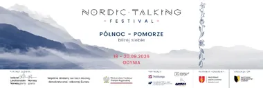 Grafika promocyjna wydarzenia Nordic Talking Festival 2026. Północ – Pomorze. Bliżej siebie