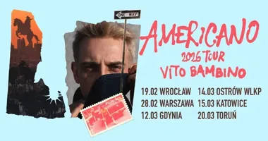 Grafika promocyjna wydarzenia Vito Bambino „Americano 2026 Tour” w Gdyni