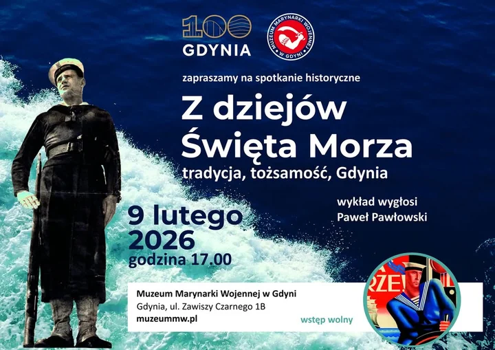 Grafika promocyjna wydarzenia Z DZIEJÓW ŚWIĘTA MORZA — tradycja, tożsamość, Gdynia
