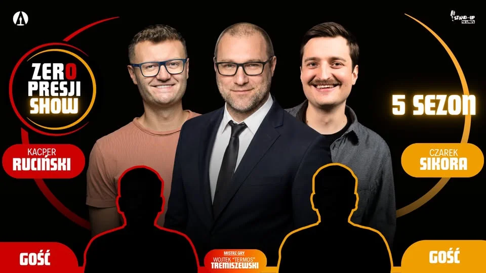 Grafika promocyjna wydarzenia Zero Presji Show – komediowe widowisko