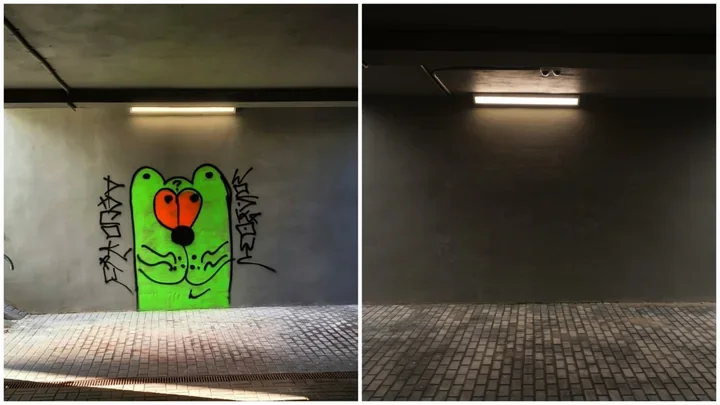 Odnowiony tunel pod Śląską znów zniszczony. LIZUD usuwa graffiti