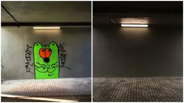Odnowiony tunel pod Śląską znów zniszczony. LIZUD usuwa graffiti